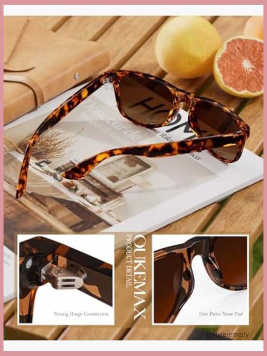 Polarized Square Frame Sunglasses with UV400 Protection main image 6